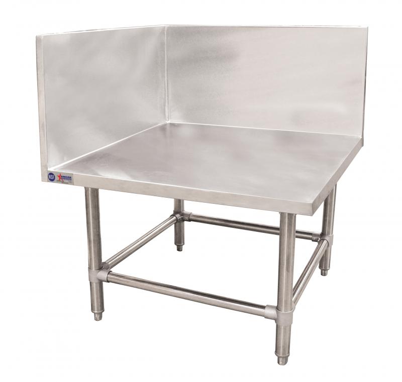 Omcan 37961 stainless steel knock down meat grinder worktable with backsplash