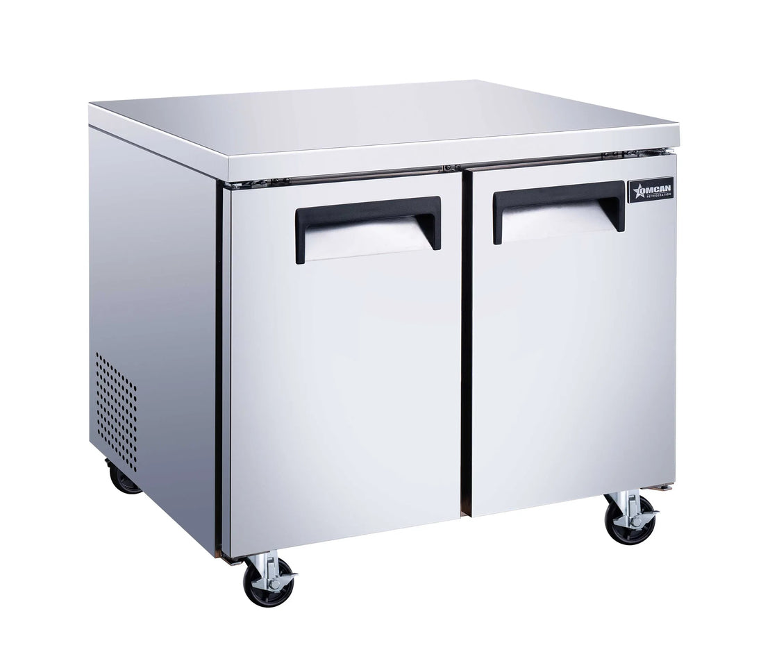 Omcan FR-CN-0008-HC 36 inch two door stainless steel undercounter freezer