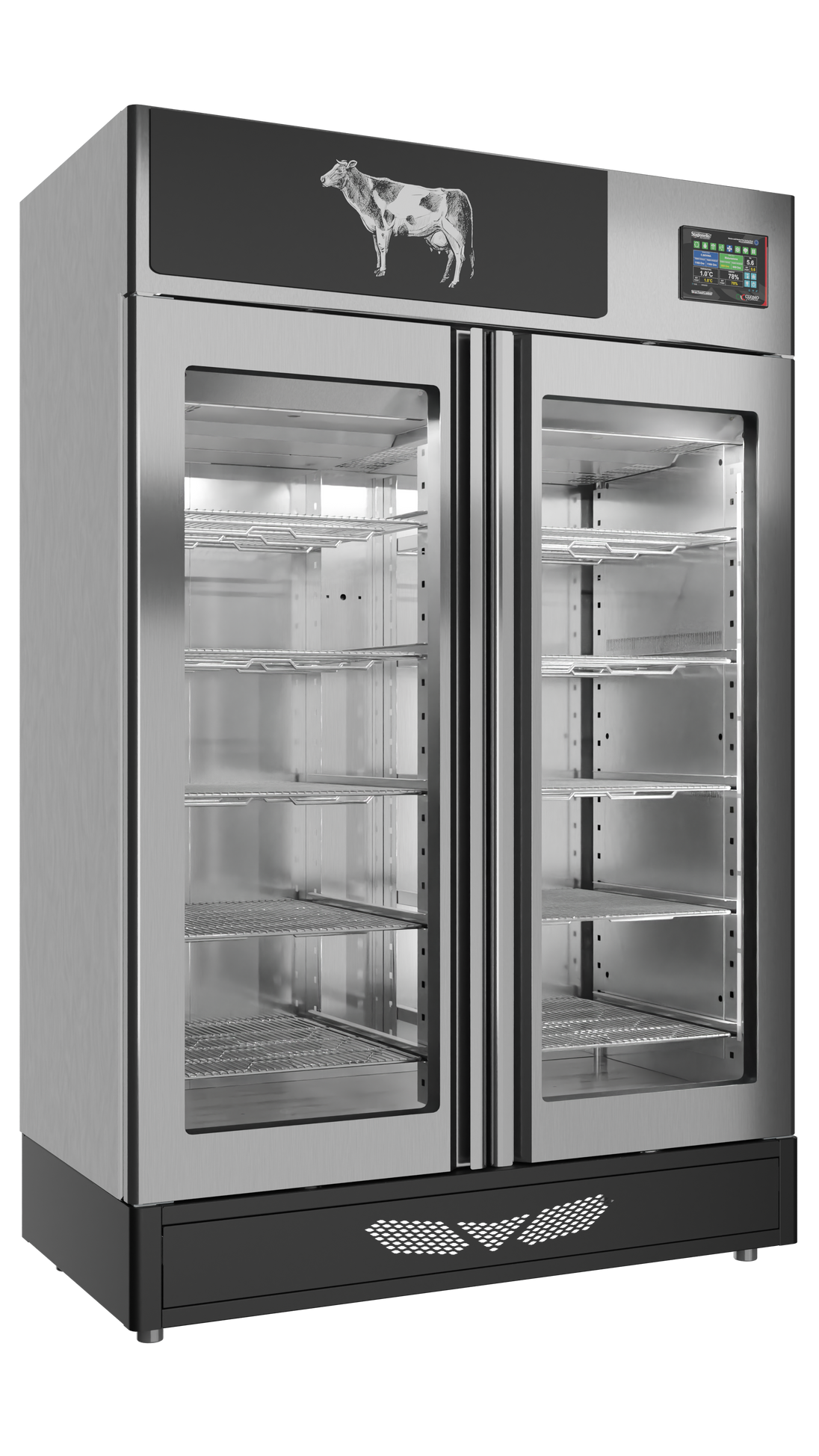 Omcan MAT2004.0 meat curing cabinet angle view