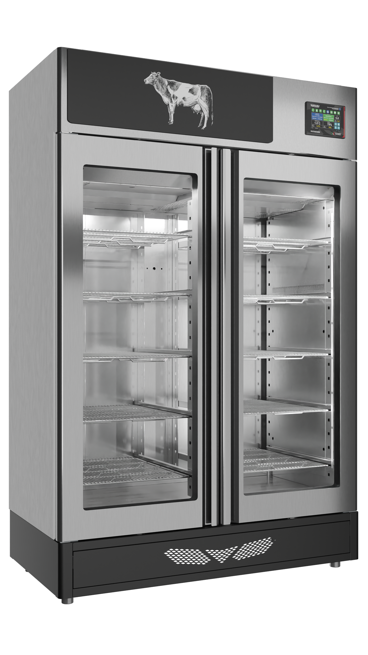 Omcan MAT2004.0 meat curing cabinet angle view