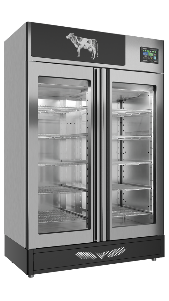 Omcan MAT2004.0 meat curing cabinet angle view