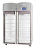 Migali Industries EVOX-2RG-LB-RC Medical-Grade Refrigerator 44.9 Cu. Ft. - two glass door upright with wire shelves, front quarter view