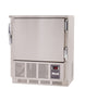 Migali Industries EVOX-U1F-LB Medical-Grade Freezer 4.2 Cu. Ft. - single solid door undercounter freezer at -30C, front quarter view