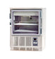 Migali Industries EVOX-U1RG-PH Medical-Grade Refrigerator 4.2 Cu. Ft. - single glass door undercounter refrigerator with wire shelves, front quarter view