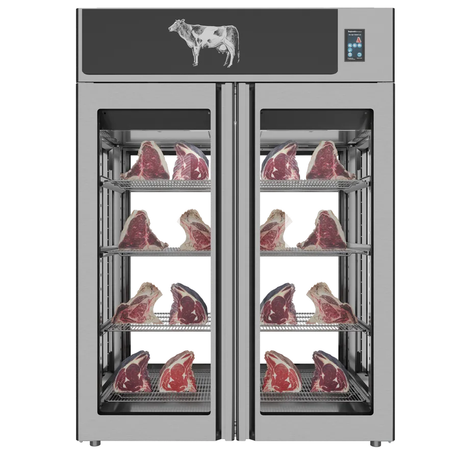 Omcan PI3AION144VI Stagionello Dry Age 3.0 1400 L dry aging cabinet 4-glass view