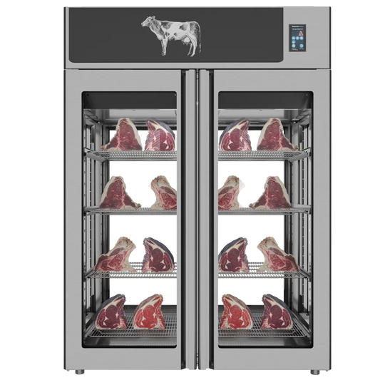 Omcan PI3AION144VI Stagionello Dry Age 3.0 1400 L dry aging cabinet 4-glass view