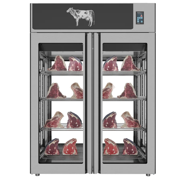 Omcan PI3AION144VI Stagionello Dry Age 3.0 1400 L dry aging cabinet 4-glass view