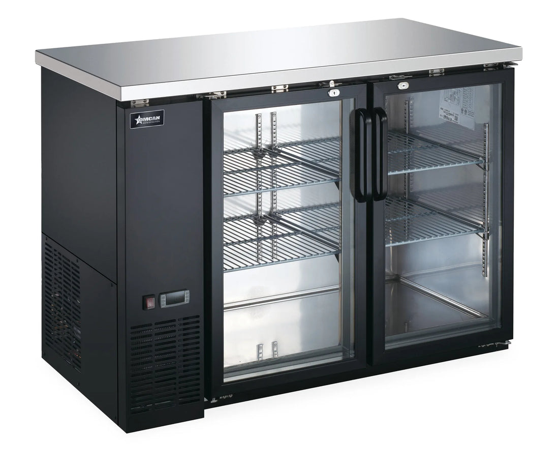 Omcan BB-CN-0012-GH 48 inch two glass door back bar cooler with lock