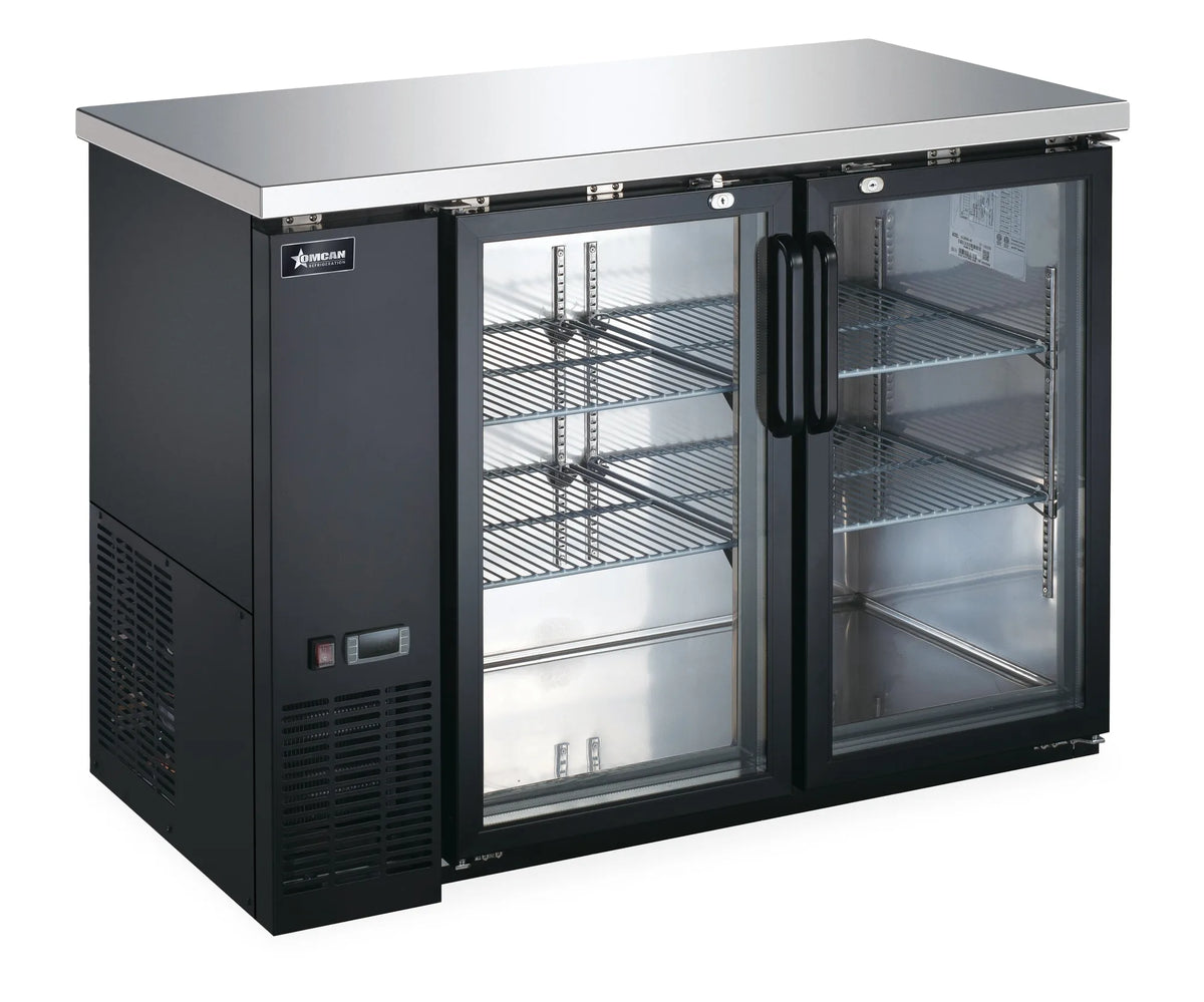 Omcan BB-CN-0012-GH 48 inch two glass door back bar cooler with lock