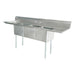 Omcan 43778 three tub sink with center drains and two drainboards