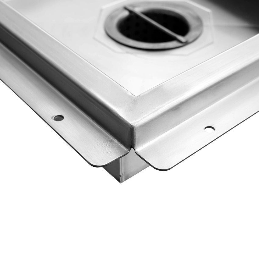 Omcan 44612 18 x 18 inch stainless steel floor drain with grating bar