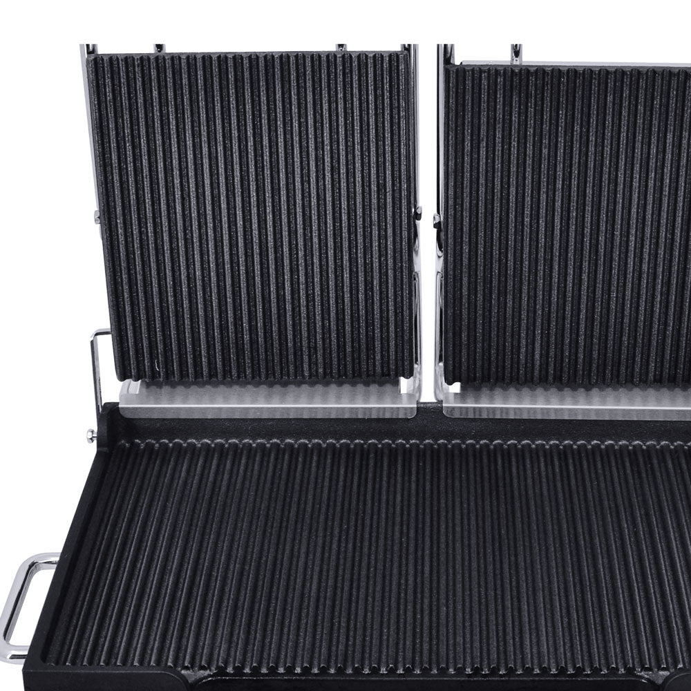 Omcan PG-CN-0711-F double panini grill smooth cast iron plates