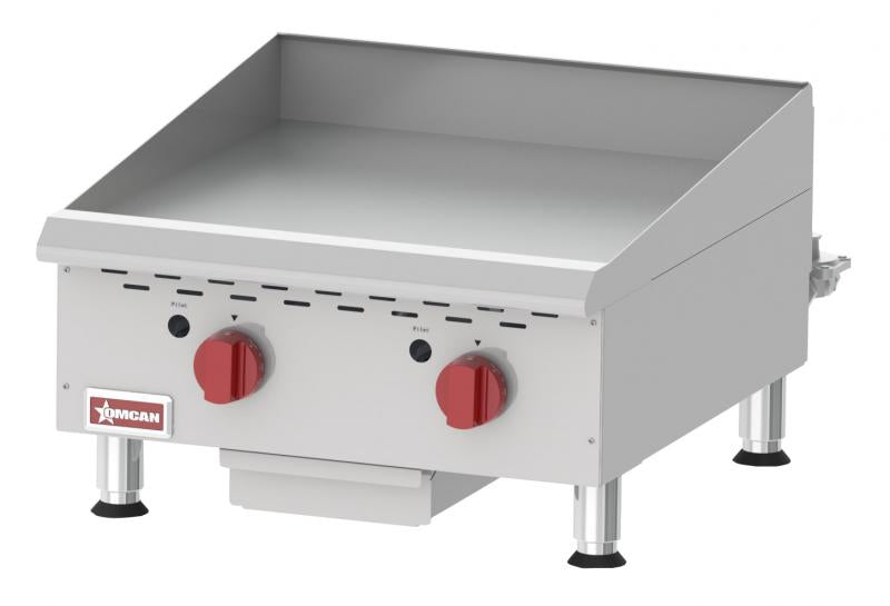 Omcan CE-CN-G24TPF 24 inch Elite countertop gas griddle with thermostatic control