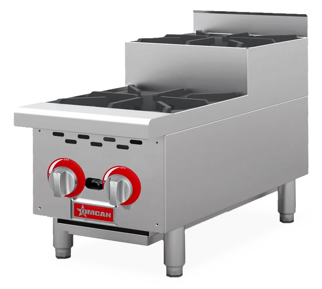 Omcan CE-CN-HP12-S 12 inch step up gas hot plate with two burners
