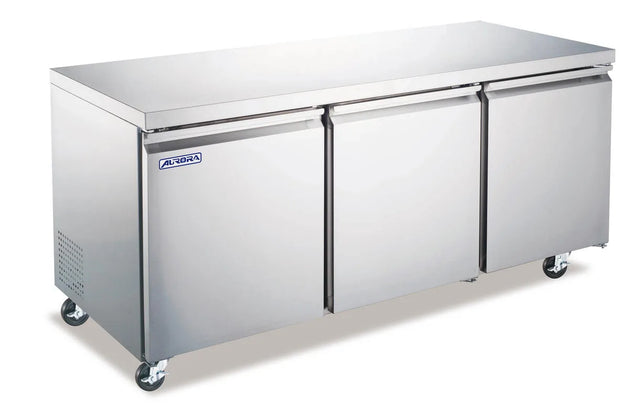 Omcan RE-CN-0017E-HC Aurora 72 inch three door undercounter refrigerator