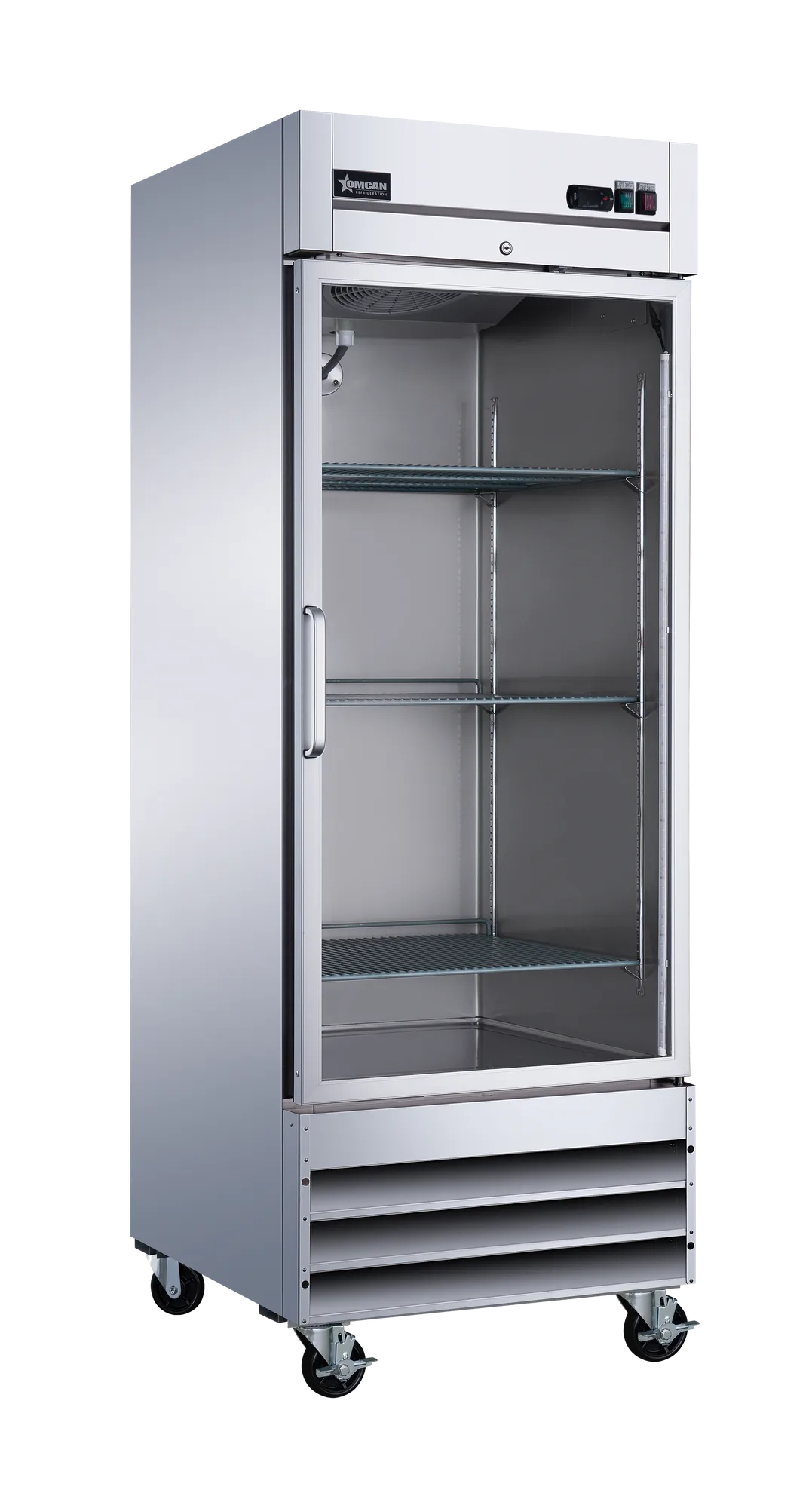 Omcan RE-CN-0021-G-HC 29 inch one glass door stainless steel reach-in refrigerator