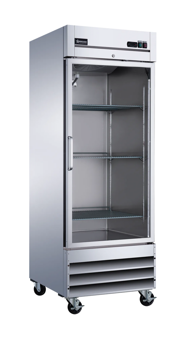 Omcan RE-CN-0021-G-HC 29 inch one glass door stainless steel reach-in refrigerator
