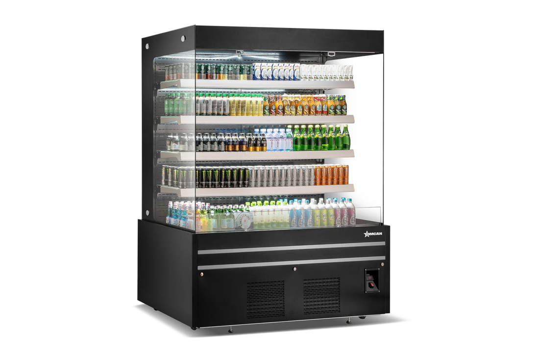 Omcan RS-CN-1500 60 inch black grab and go open front refrigerated showcase
