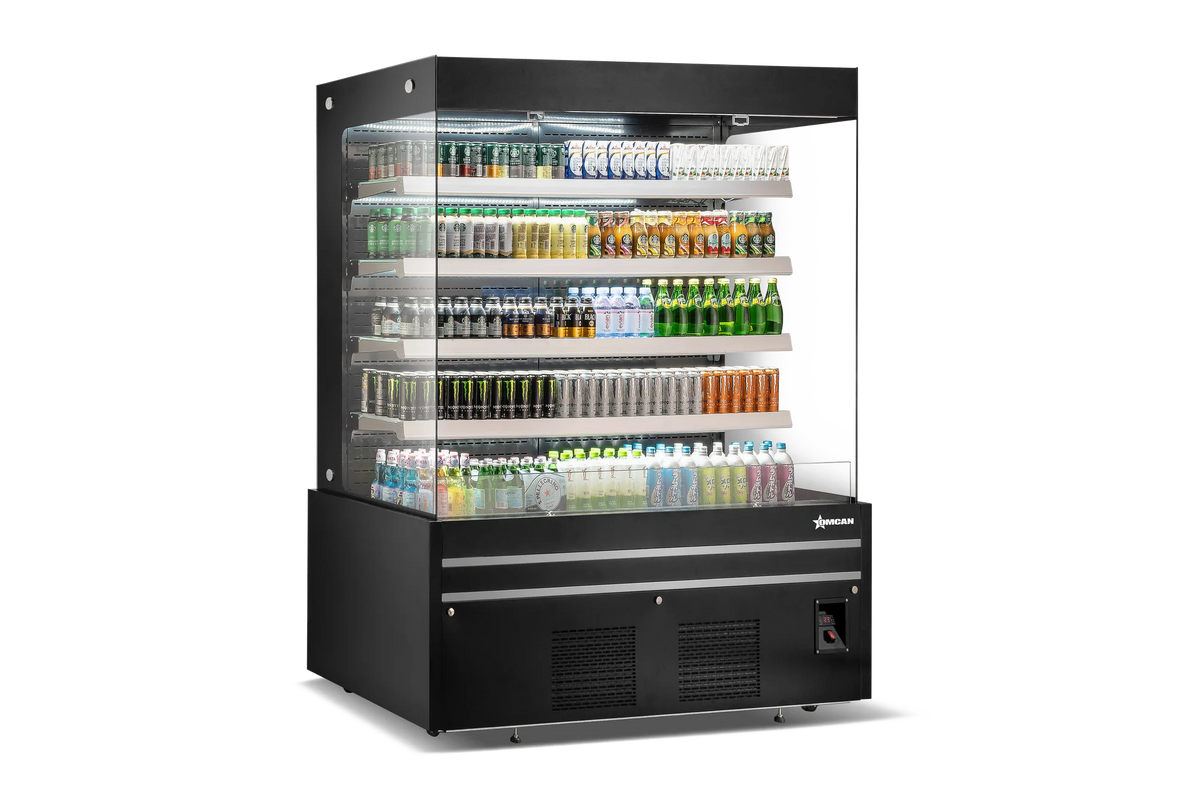 Omcan RS-CN-1500 60 inch black grab and go open front refrigerated showcase