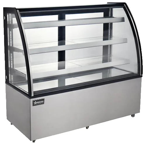 Omcan RS-CN-0471 60 inch curved glass refrigerated floor showcase