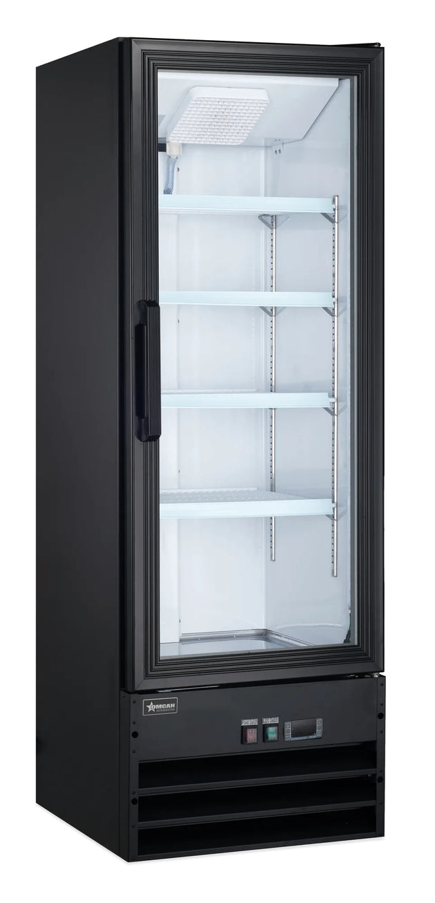 Omcan RE-CN-0009-HC-BK 22 inch one glass door display refrigerator in black