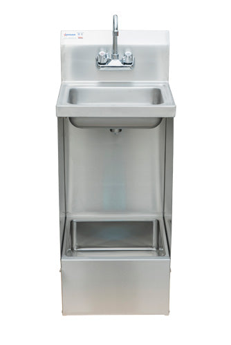 Omcan 47246 hand sink and floor mop sink combination with gooseneck faucet