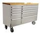 Omcan 40463 mobile working bench with 10 drawers and rubberized wood top