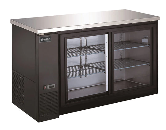 Omcan BB-CN-0016-GY 60 inch two sliding glass door back bar cooler