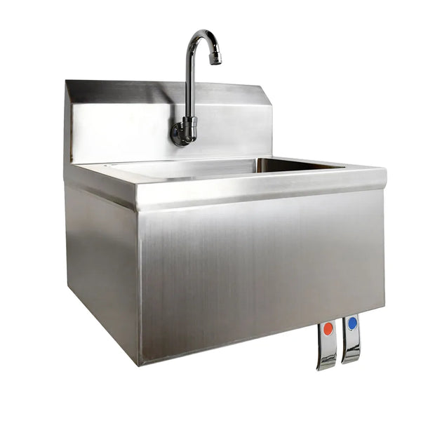 Omcan 46319 fabricated hand sink with knee valve and faucet