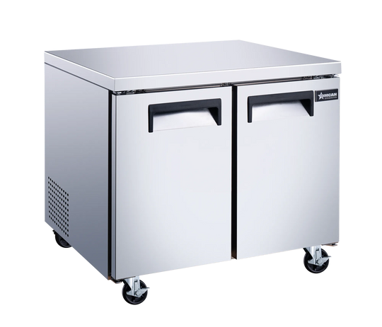 Omcan RE-CN-0008-HC 36 inch two door stainless steel undercounter refrigerator