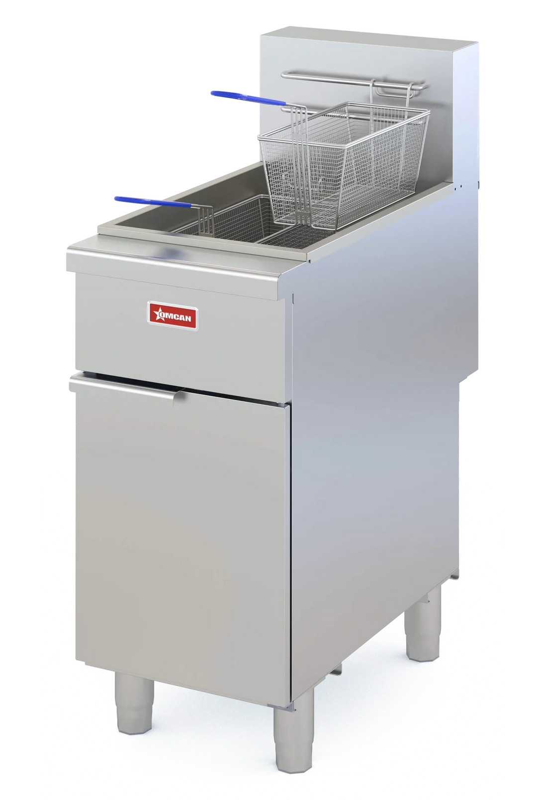 Omcan CE-CN-VF50 NG open pot natural gas floor fryer 122000 BTU
