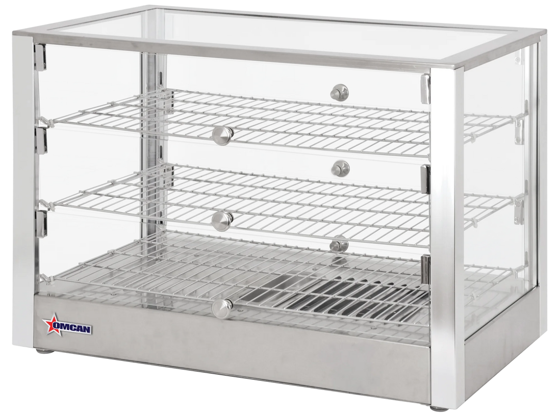 Omcan DW-CN-0115L 28 inch countertop display warmer with three shelves