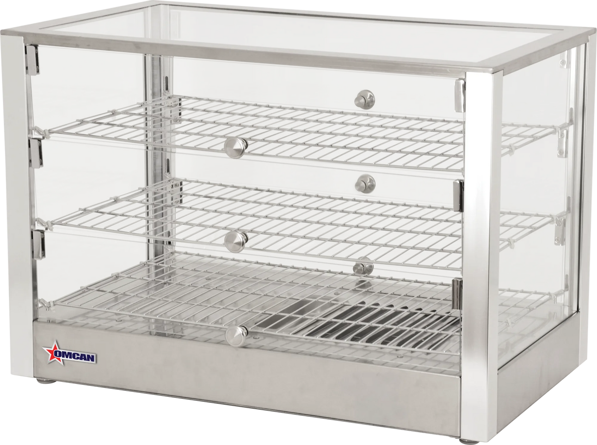 Omcan DW-CN-0115L 28 inch countertop display warmer with three shelves