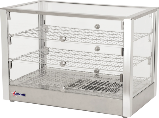 Omcan DW-CN-0115L 28 inch countertop display warmer with three shelves