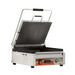 Omcan PG-CN-0679-RT single panini grill with grooved 12 x 15 inch plates and timer