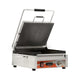 Omcan PG-CN-0679-RT single panini grill with grooved 12 x 15 inch plates and timer
