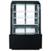 Dukers DDM36R-CB curved glass bakery case shown at an angle