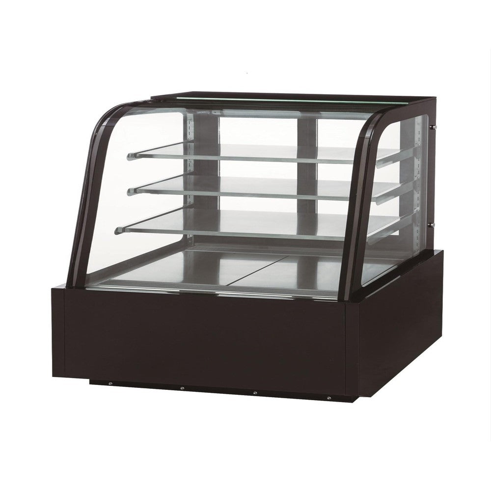 Dukers DDM60R-CB 60 inch curved glass refrigerated cake showcase in black