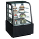 Dukers DDM36R-CB 36 inch curved glass refrigerated cake showcase in black