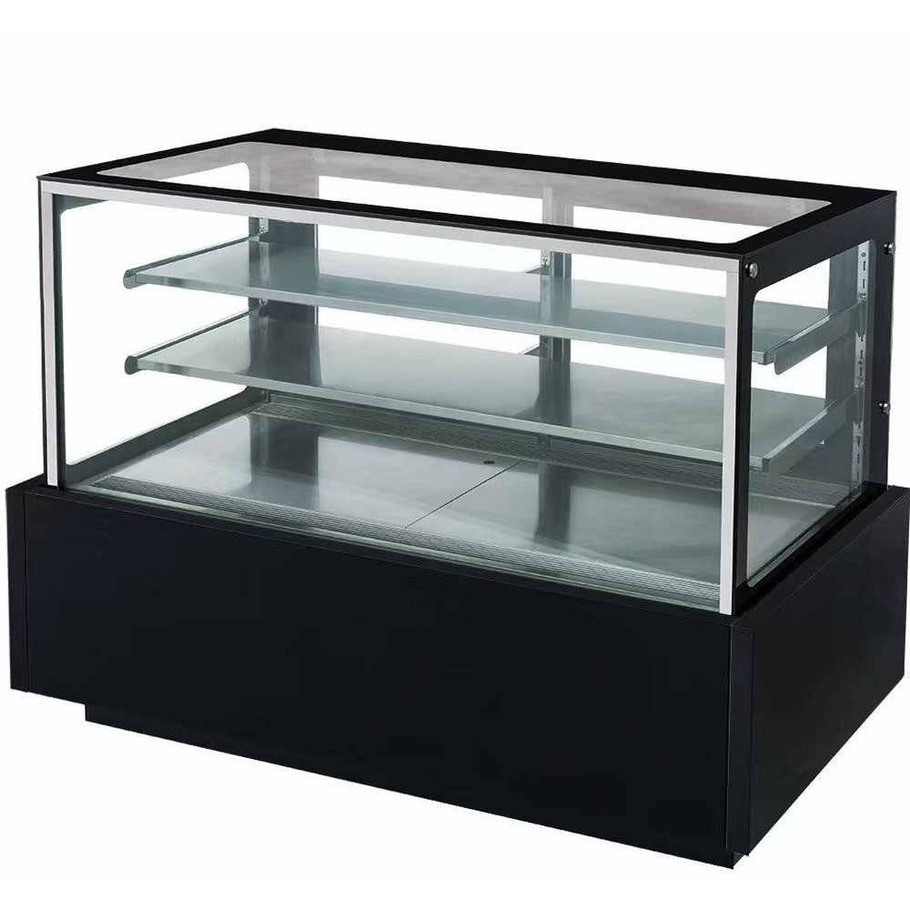 Dukers DDM60R 60 inch straight glass refrigerated cake showcase in black