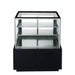 Dukers DDM36R bakery display case shown from the side with side glass panels