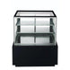 Dukers DDM36R bakery display case shown from the side with side glass panels