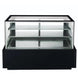 Dukers DDM60R bakery display case shown from the side with side glass panels