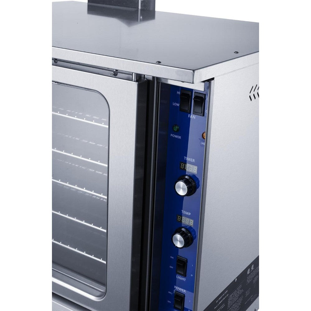 DCCOG1 oven cavity with chrome-plated racks on multi-position guides