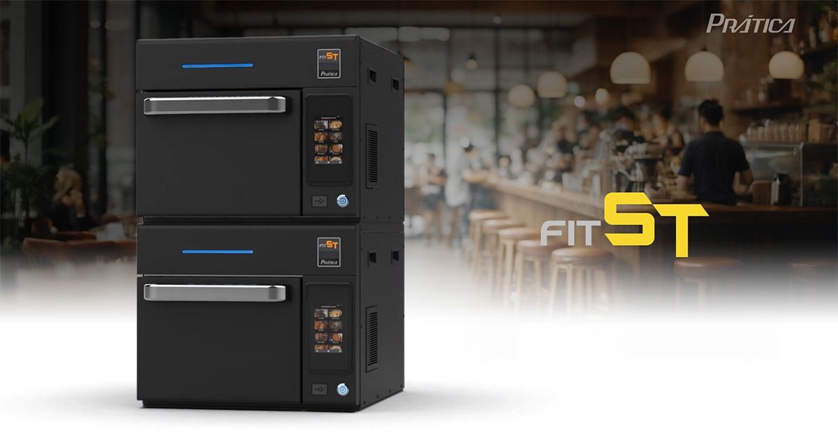 Pratica Fit ST ventless high-speed oven in silver stainless steel