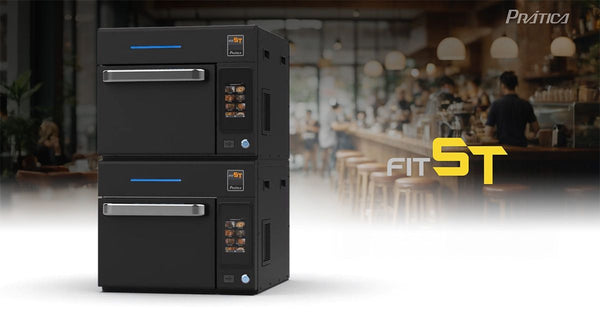 Pratica Fit ST ventless high-speed oven in silver stainless steel