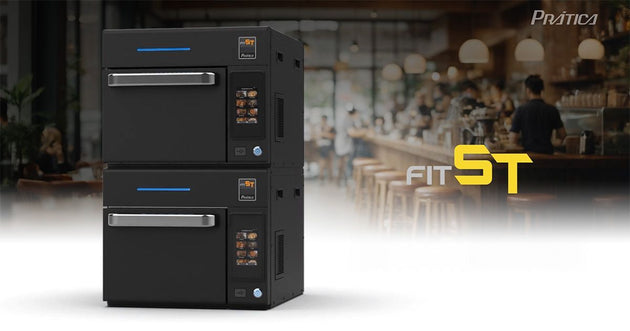 Pratica Fit ST ventless high-speed oven in silver stainless steel