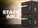 Two Pratica Fit ST speed ovens in black stacked one above the other