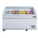 Dukers WD-500Y curved glass chest freezer merchandising frozen product