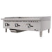 Migali Industries C-G36 36 Inch Gas Countertop Griddle - front three-quarter view showing the polished griddle plate, three control knobs and front grease trough